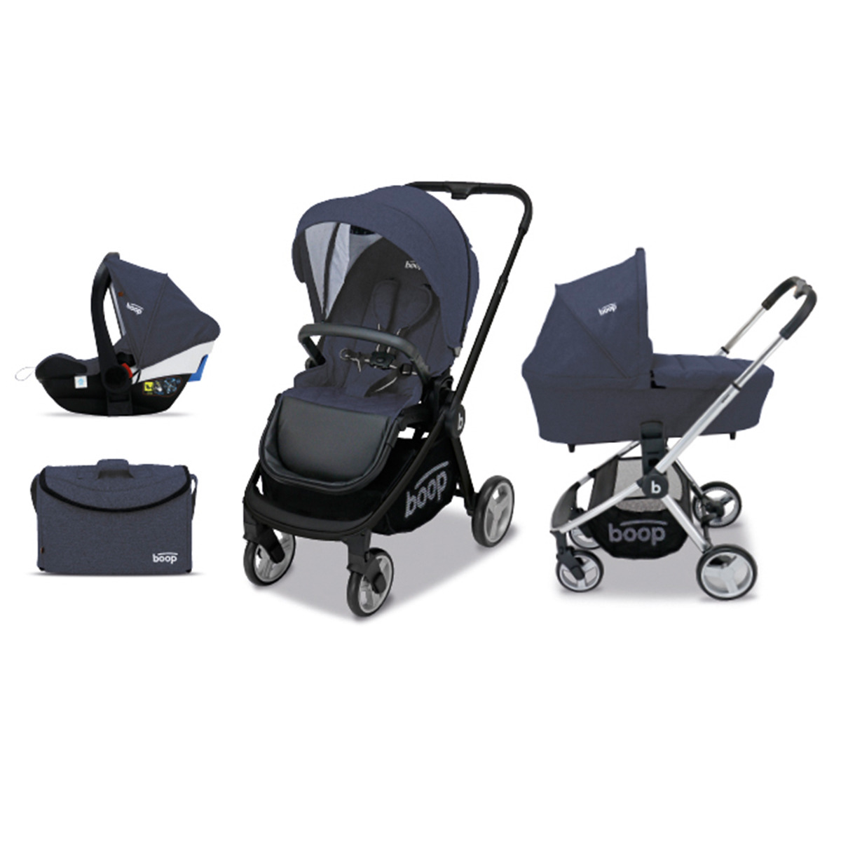Carrinho de passeio Trio Asalvo Genius preto