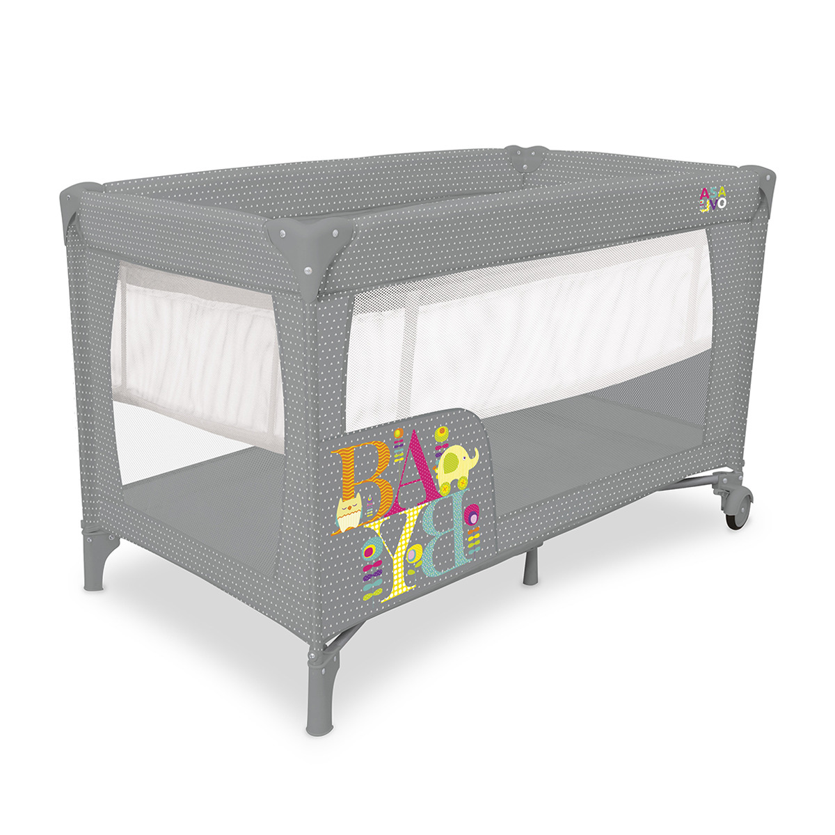 Berço de Viagem Asalvo Smooth Baby cinza