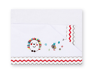 Jogo lençois 3 Peças Algodão Pirulos Minicuna Espin Branco/Lino 50 x 80 cm