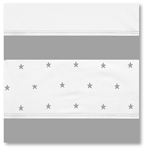 Jogo lençois 3 Peças Algodão Pirulos MiniBerço Class Branco/Cinza 50 x 80 cm