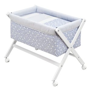 Mini Berço Tesoura Madeira Star Azul Celeste 55x87x74 - 35014