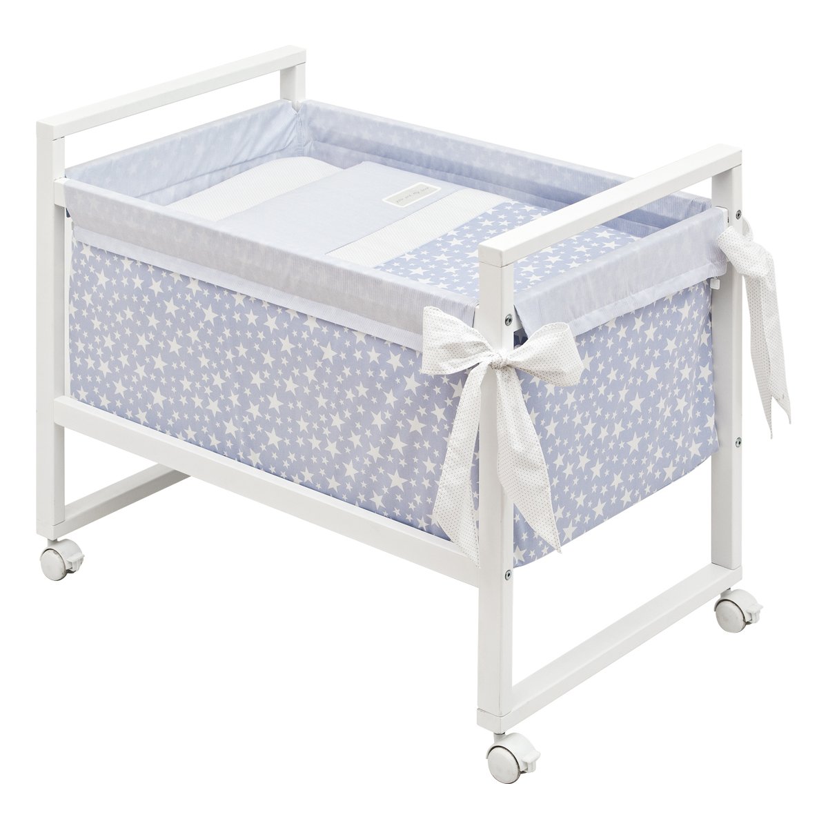 Mini Berço quadrado Star Azul Celeste 55x88x72 Cm