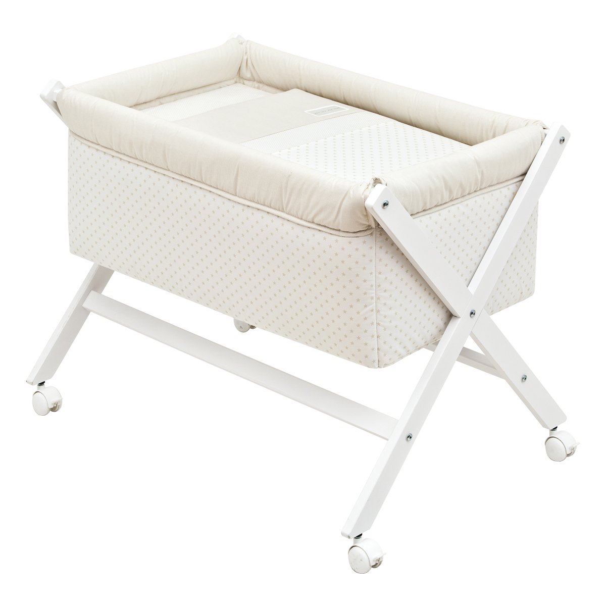 Mini Berço Tesoura Madeira Star Bege 55x87x74 - 35122