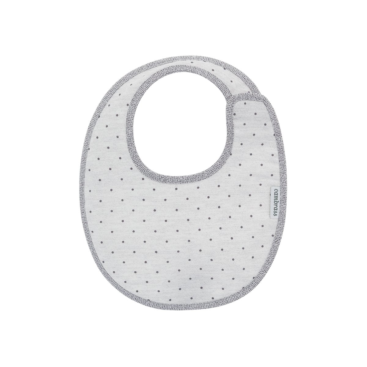 Babete Redondo com Velcro Stela Cinza/Mota 16x19 - 37371