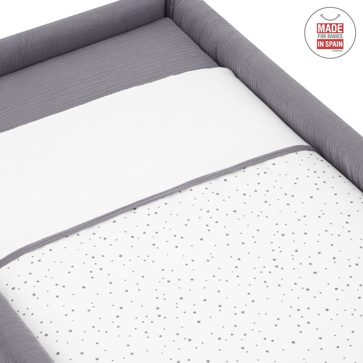 Mini Berço Tesoura Madeira Astra Cinza 55x87x74 Cm - Image 3