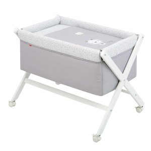 Mini Berço Tesoura Madeira Be Lion Cinza/Branco 55x87x74 - 44050