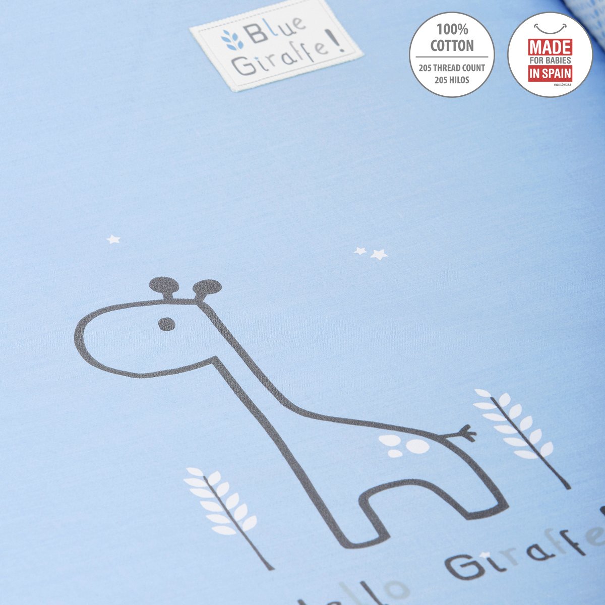 Mini Berço Tesoura Madeira Be Giraffe Azul/Branco 55x87x74 - 44087 - Image 3