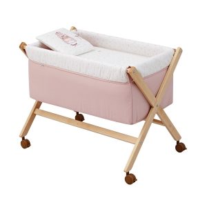 Mini Berço Tesoura Madeira Sky Rosa/Natural 55x87x74 - 45022