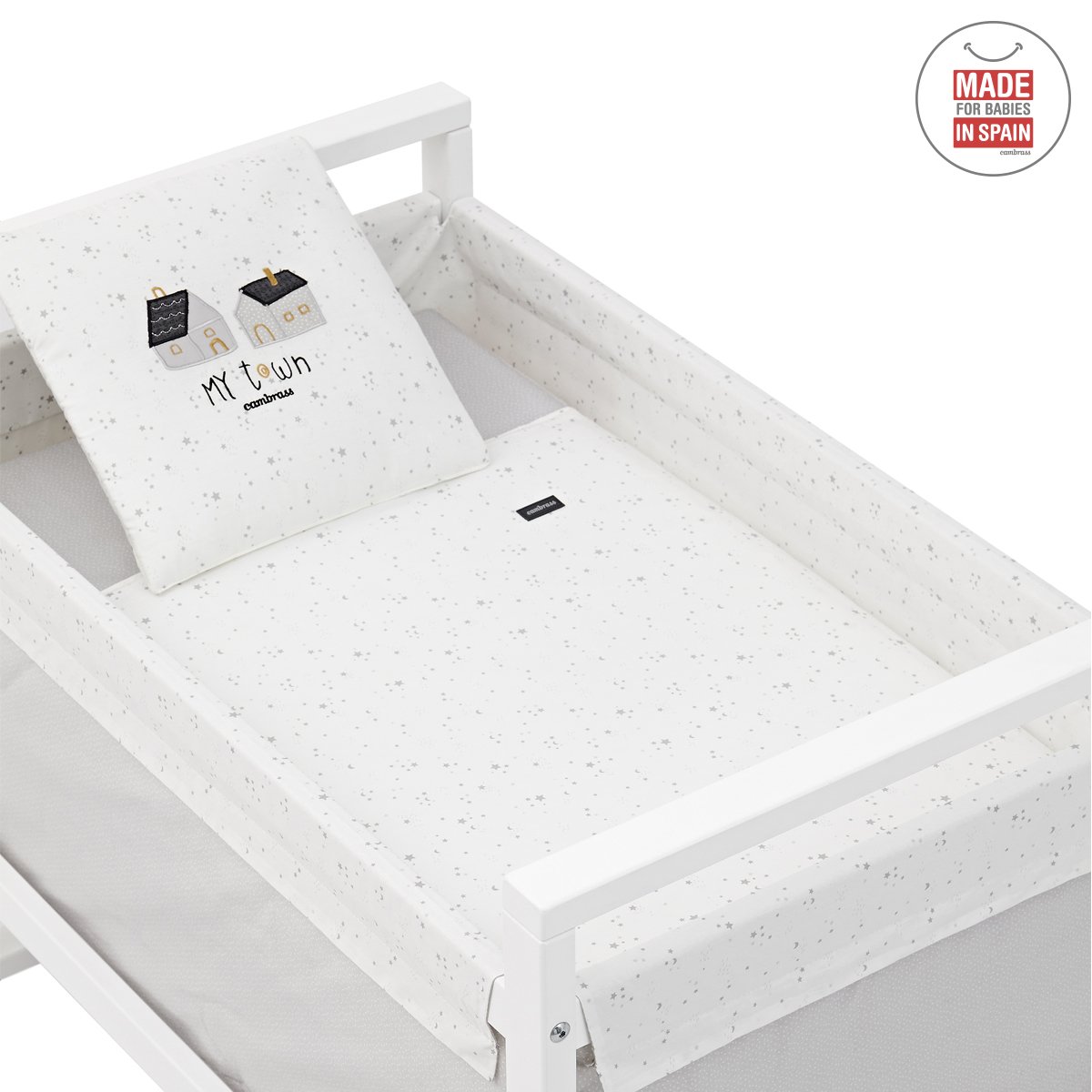 Mini Berço quadrado Sky Cinza 55x88x72 Cm - Image 3