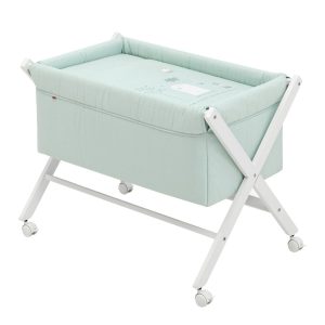Mini Berço Tesoura Madeira Be Villa Verde/Branco 55x87x74 - 45628
