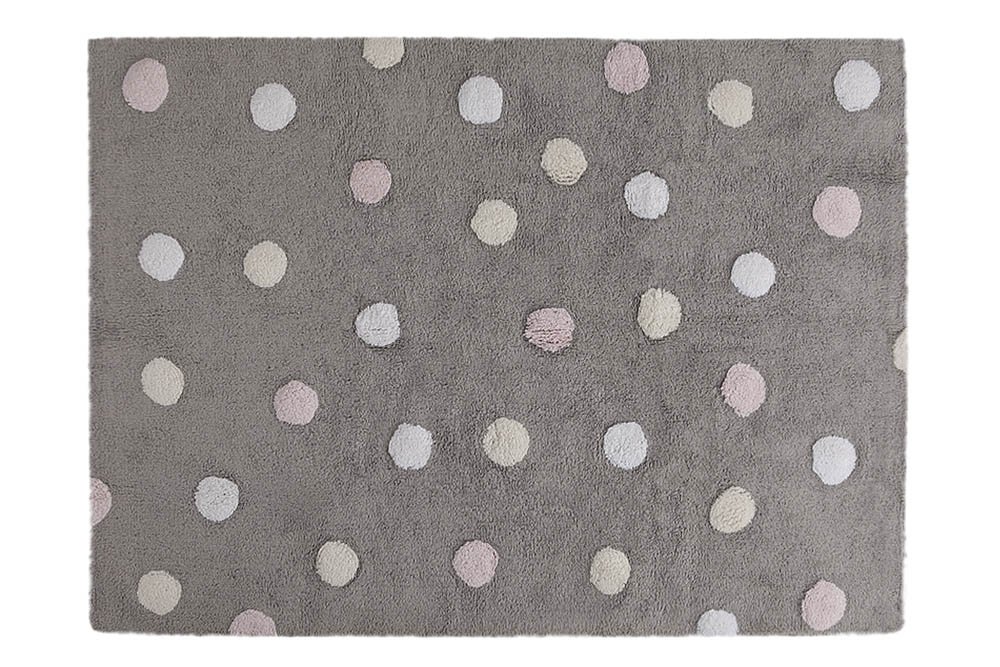 Tapete lavavel Topos Tricolor Grey - Pink de Lorena Canals