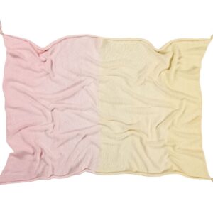 Manta Bebé Dégradé Vainilla-Rosa Claro/Baby Blanket Ombré Vanilla-Soft Pink