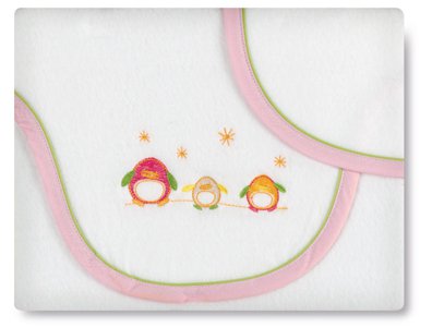 Juego para Alcofa Pirineo pinguinos Branco Rosa