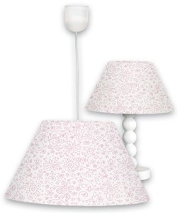 Lampara de techo Toscana Branco e Burdeos