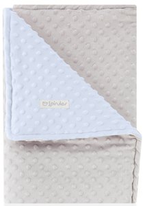 Manta doble cara 80x110 Dots Gris-Azul