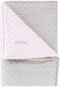 Manta doble cara 80x110 Dots Gris- Rosa