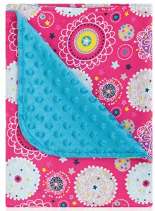 Manta doble cara 80x110 Folk Turquesa