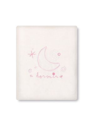 Manta microlina 120x155 A Dormir Branco Rosa