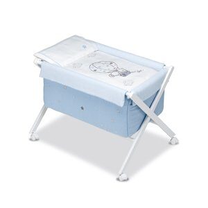 Miniberço Tesoura Linho Dobrável Globo Azul
