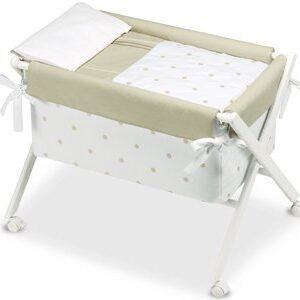 Miniberço Tesoura Linho Dobrável Romantic Branco Lino