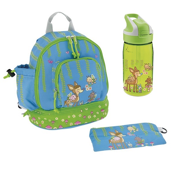 Mochila infantil 2 anos com compartimento termico e garrafa Tritan Laken - Bambinos
