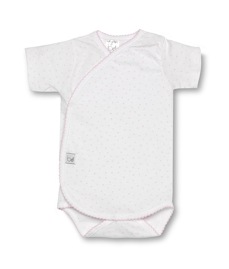 Pack 2 body manga corta caja talla 1 m Star Branco Rosa