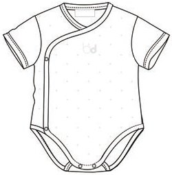 Pack 2 body manga corta caja talla 1 m bd Branco