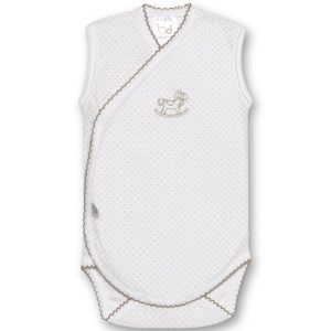 Pack 2 body sin mangas caja talla 6 m Dots Branco Lino