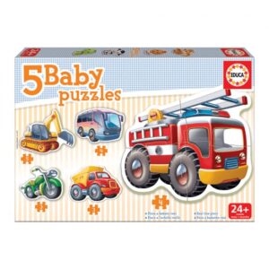 Puzzle Infantil Educa - Baby 5 Puzzles Vehiculos