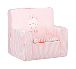 Poltrona canvas Les Amis Branco Rosa
