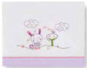 Triptico fran.Algodão para Miniberço Picnic Branco e Lila