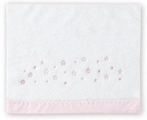 Triptico fran.Algodão para Miniberço dot Star Branco Rosa