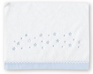 Triptico fran.Algodão para Miniberço dot Star Branco e Azul